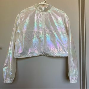 NWOT Reflective cropped half-zip - size M